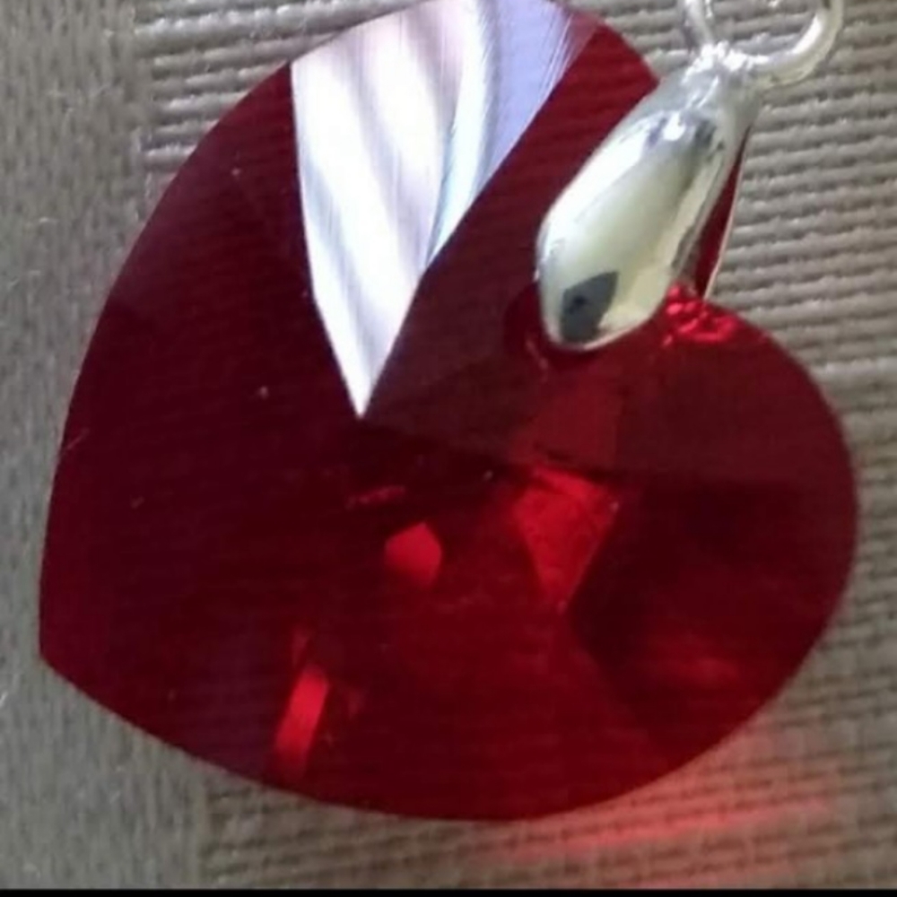 🎓Swarovski Ruby Crystal Heart Necklace